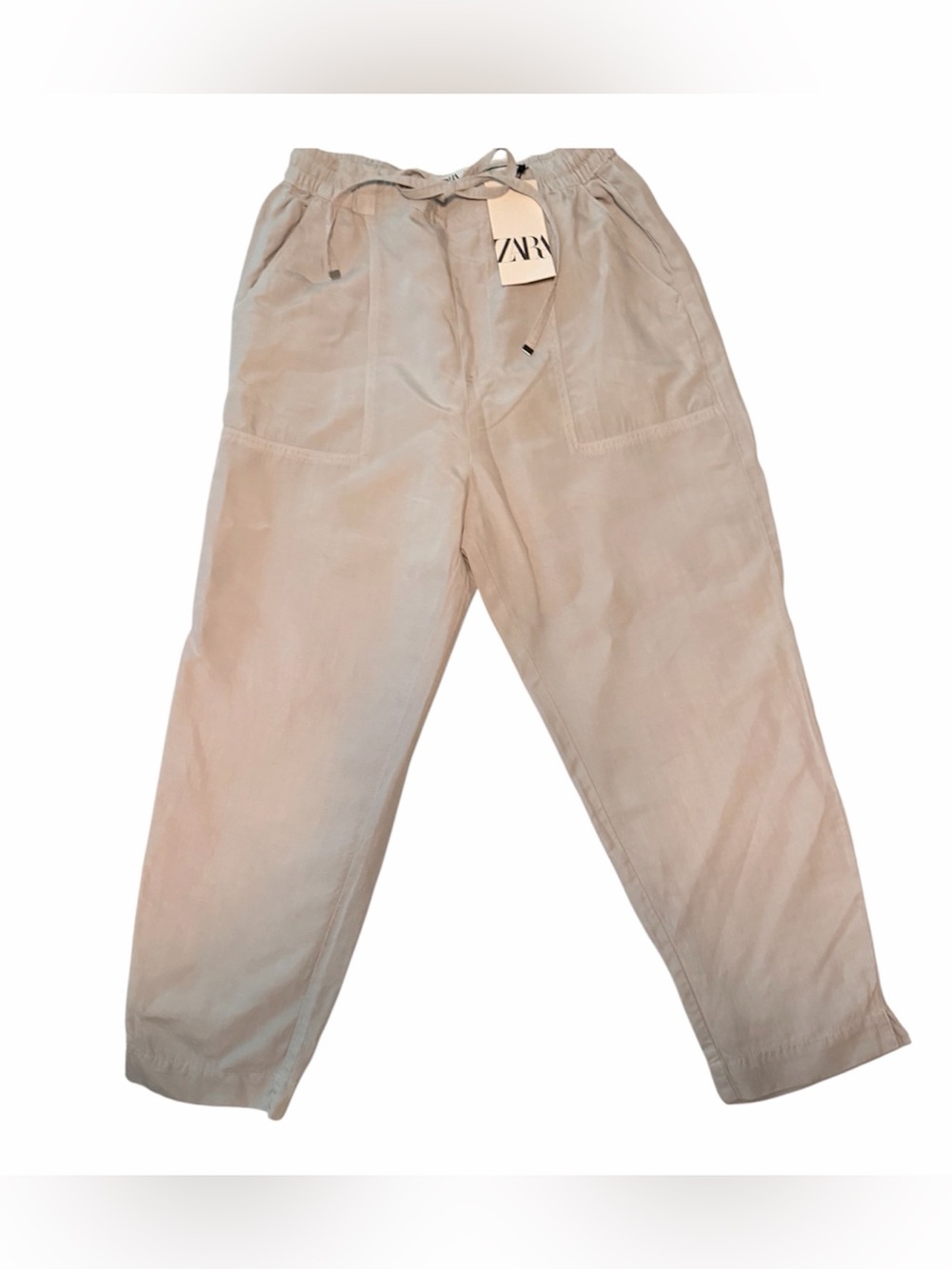 ZARA women’s Drawstring Casual Pants in Beige